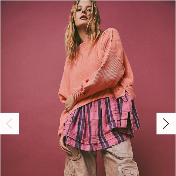 NWT Free People Easy street crop pullover XL guava juice - Picture 6 of 8